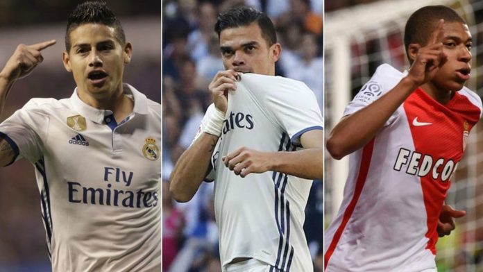 Mbappe,  James,  Pepe,  Bale,  Hazard
